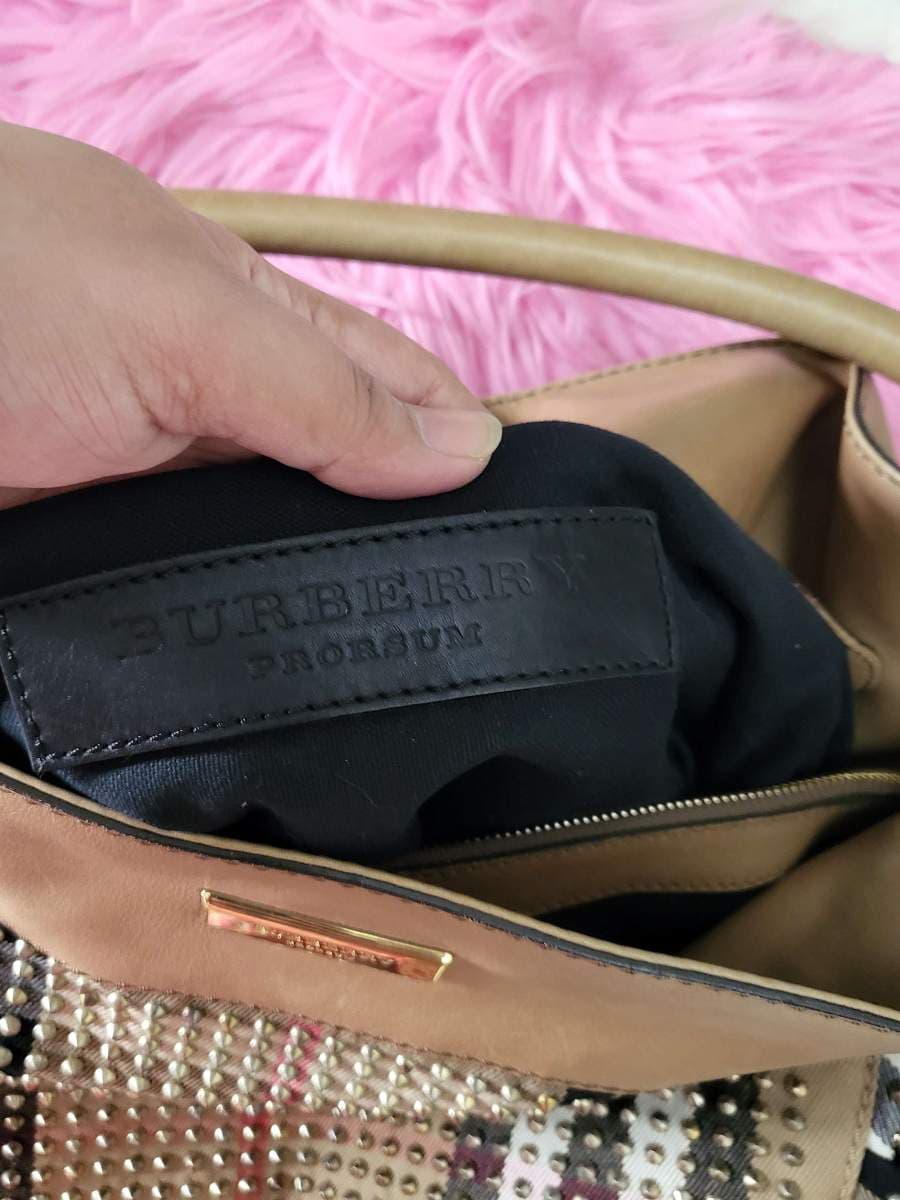 Burberry London Studded Checkered Bag thumbnail 7