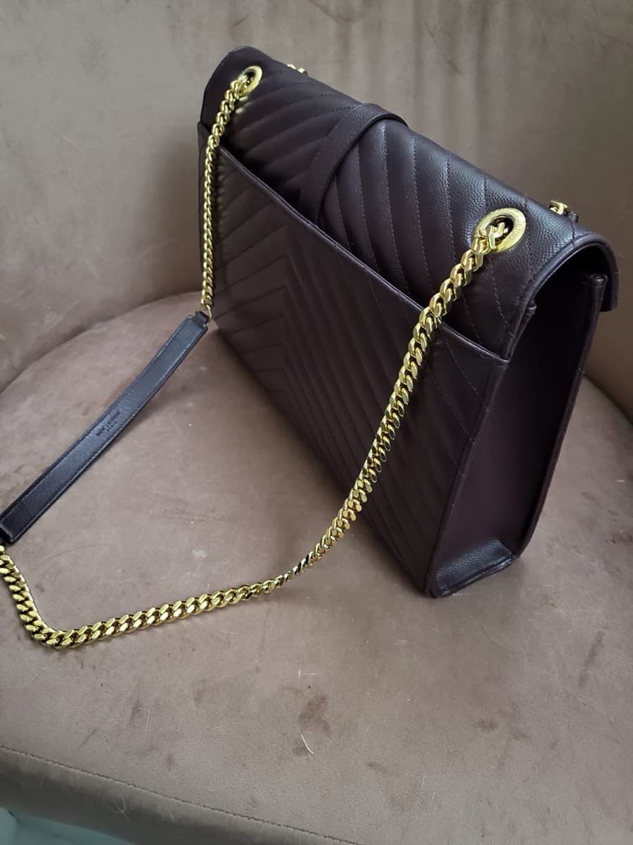 Saint Laurent Grained Leather Envelope Shoulder Bag thumbnail 6