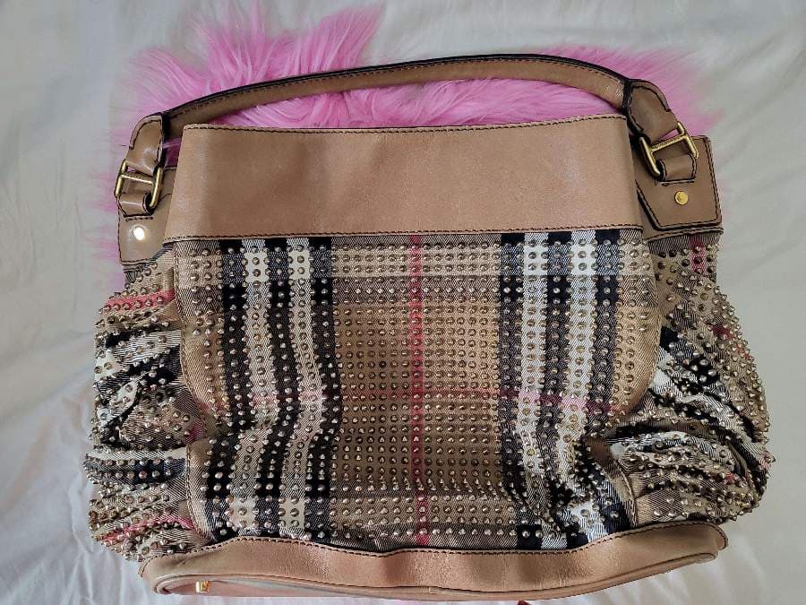 Burberry London Studded Checkered Bag thumbnail 2