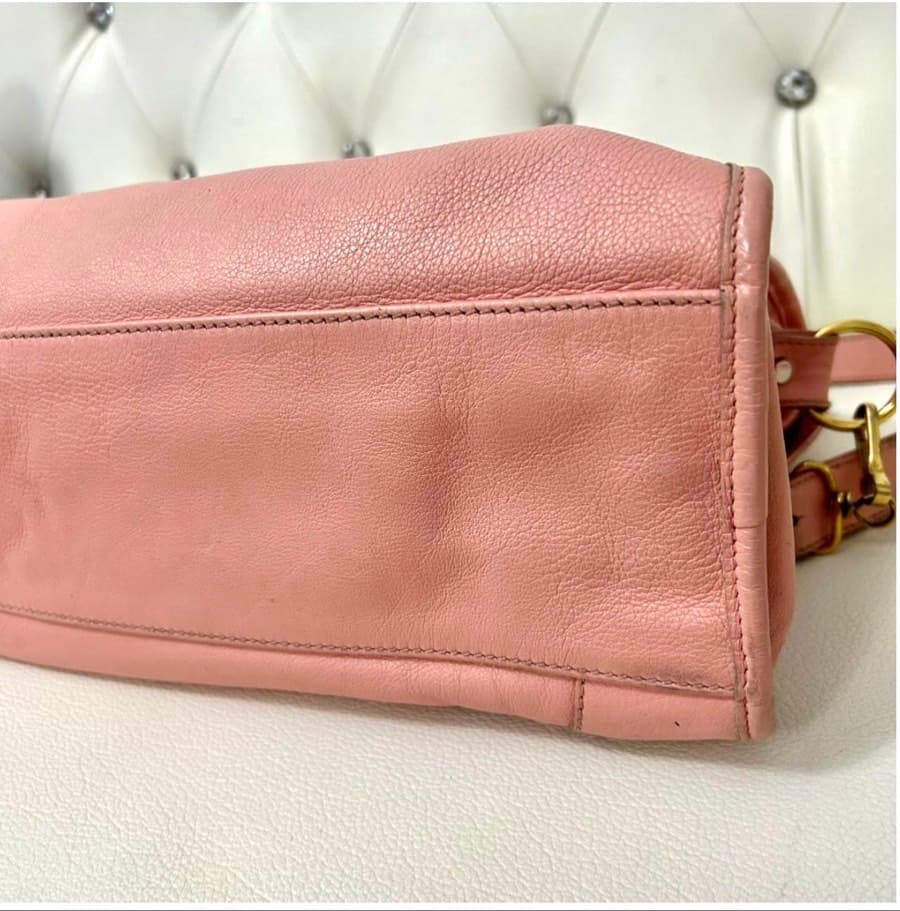 Balenciaga Pink Leather Metal Plate City Handbag thumbnail 5