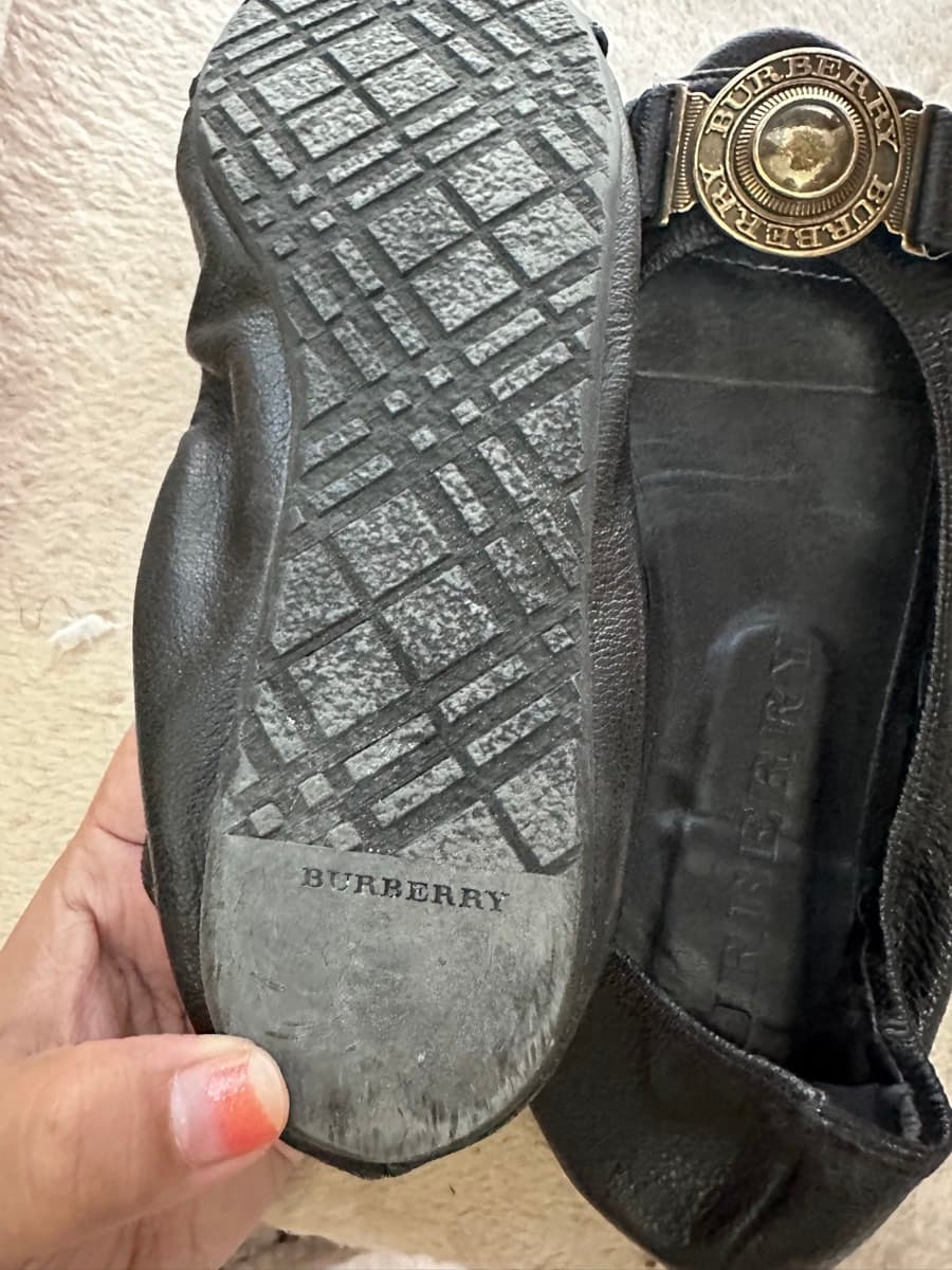 Burberry Black Leather Ballerinas thumbnail 7