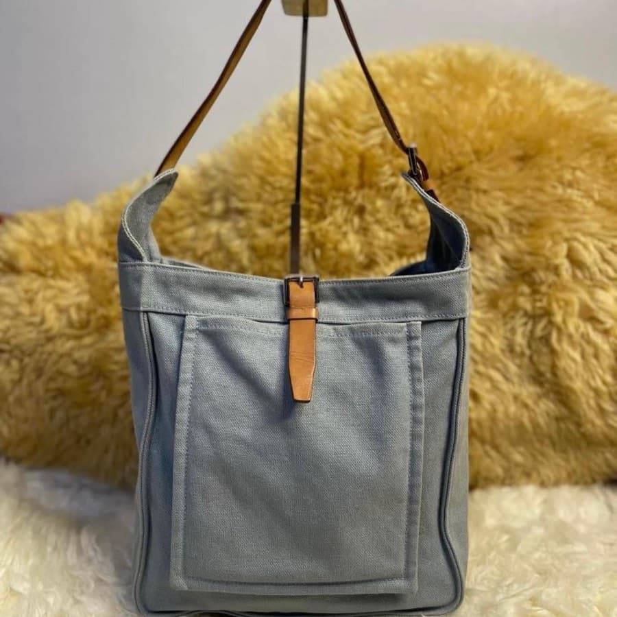 Hermes Marwari Canvas & Leather Shoulder Bag thumbnail 2