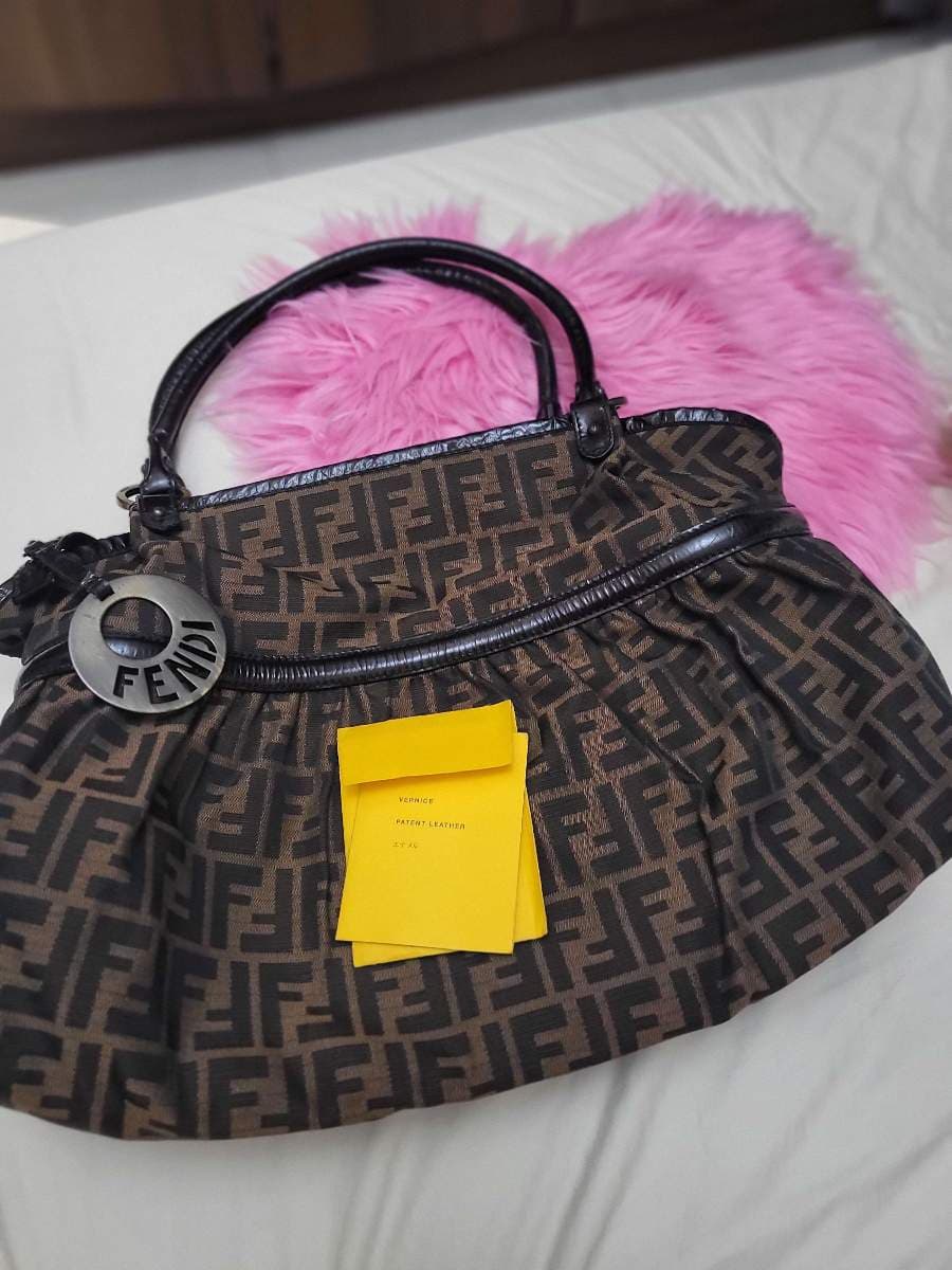 Fendi Zucca Patent Leather Bag