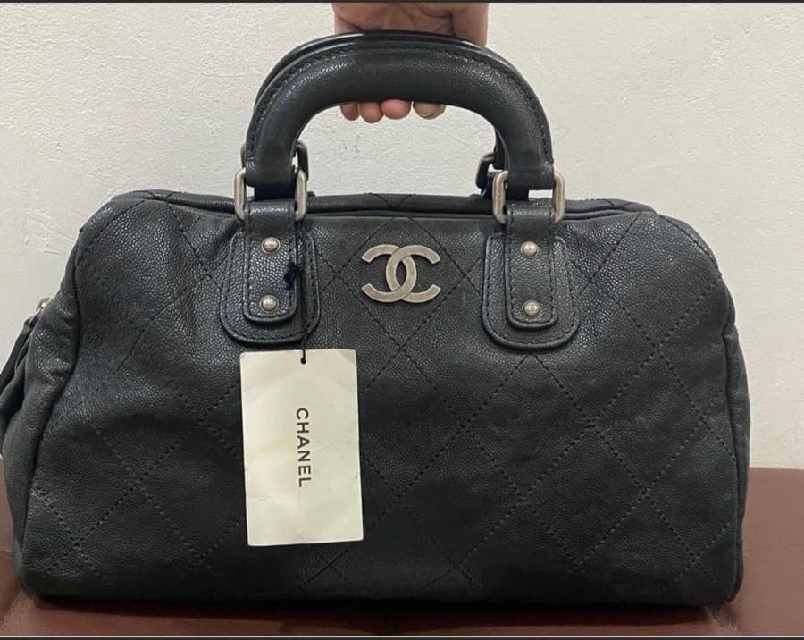 Chanel Black Caviar Leather Doctors Handbag