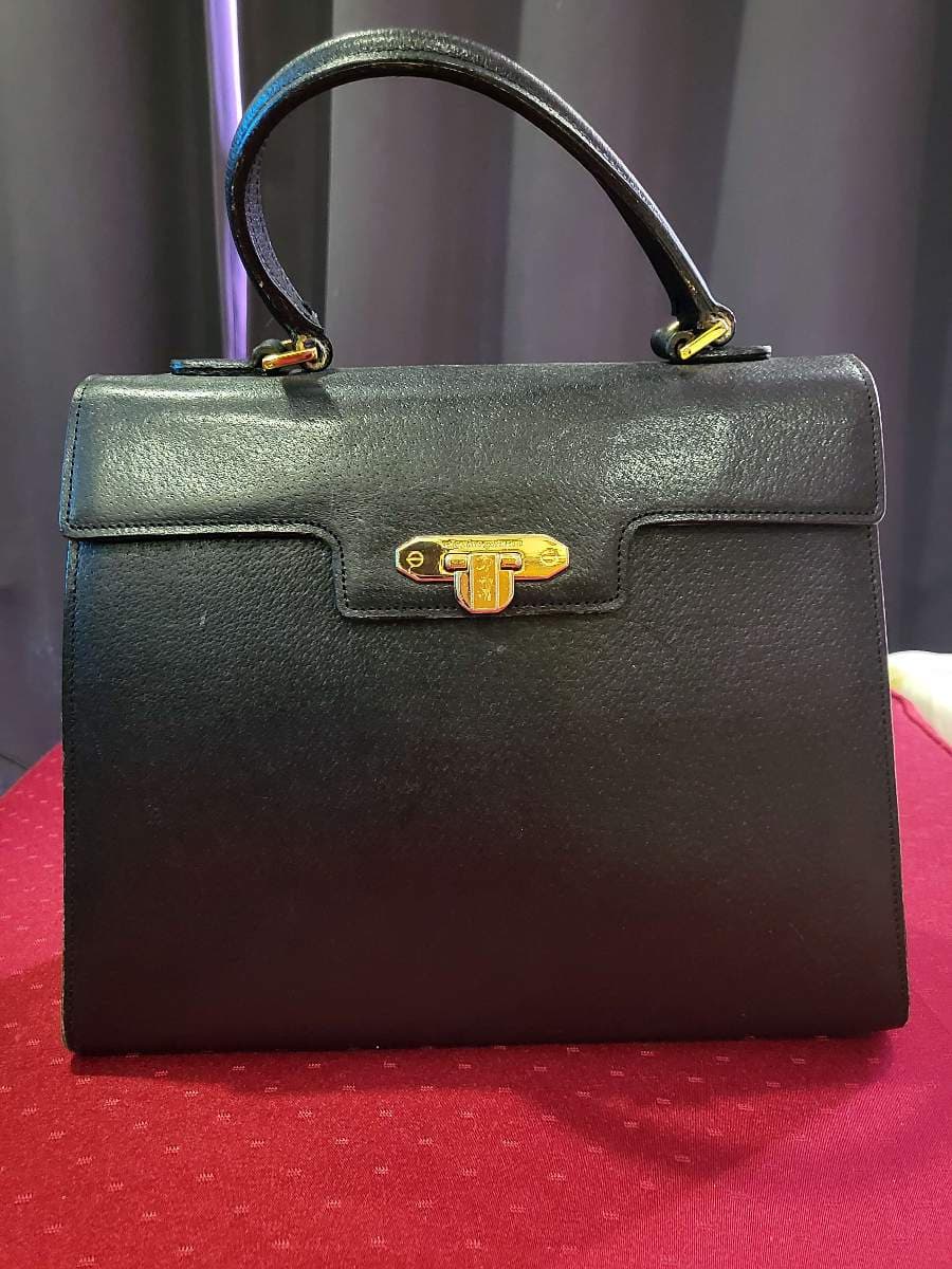 Valentino Garavani Black Leather Top Handle Bag