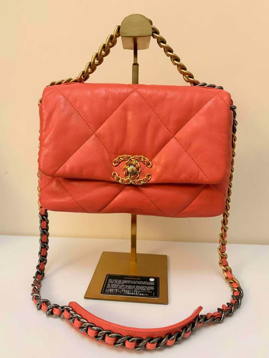 Chanel 19 Coral Leather Bag