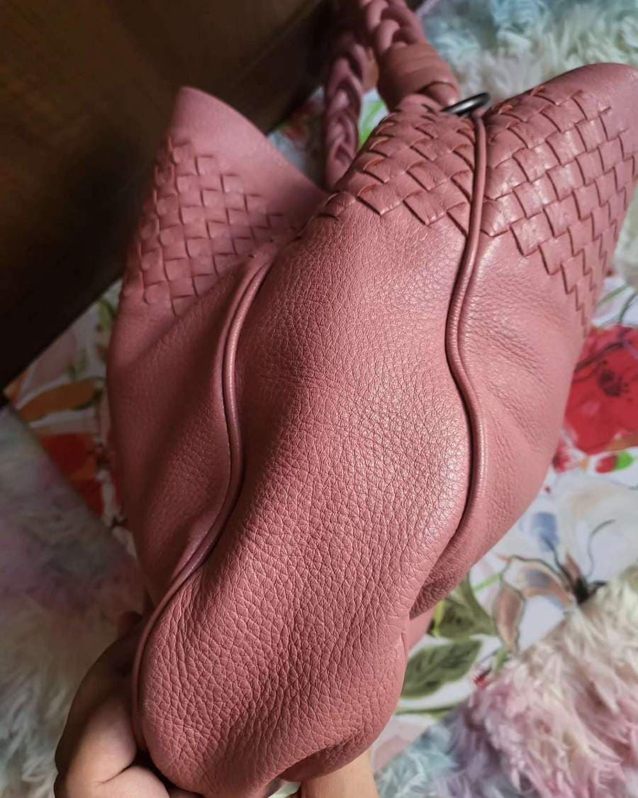 Bottega Veneta Pink Woven Leather Hobo Bag thumbnail 5