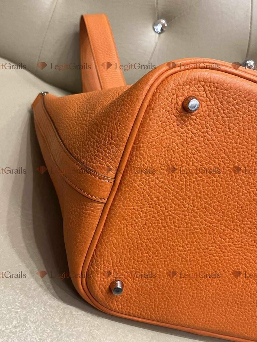 Hermes Picotin 26 Orange Leather Tote thumbnail 8