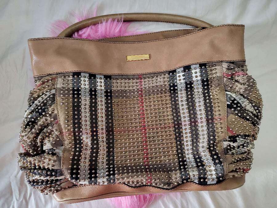 Burberry London Studded Checkered Bag
