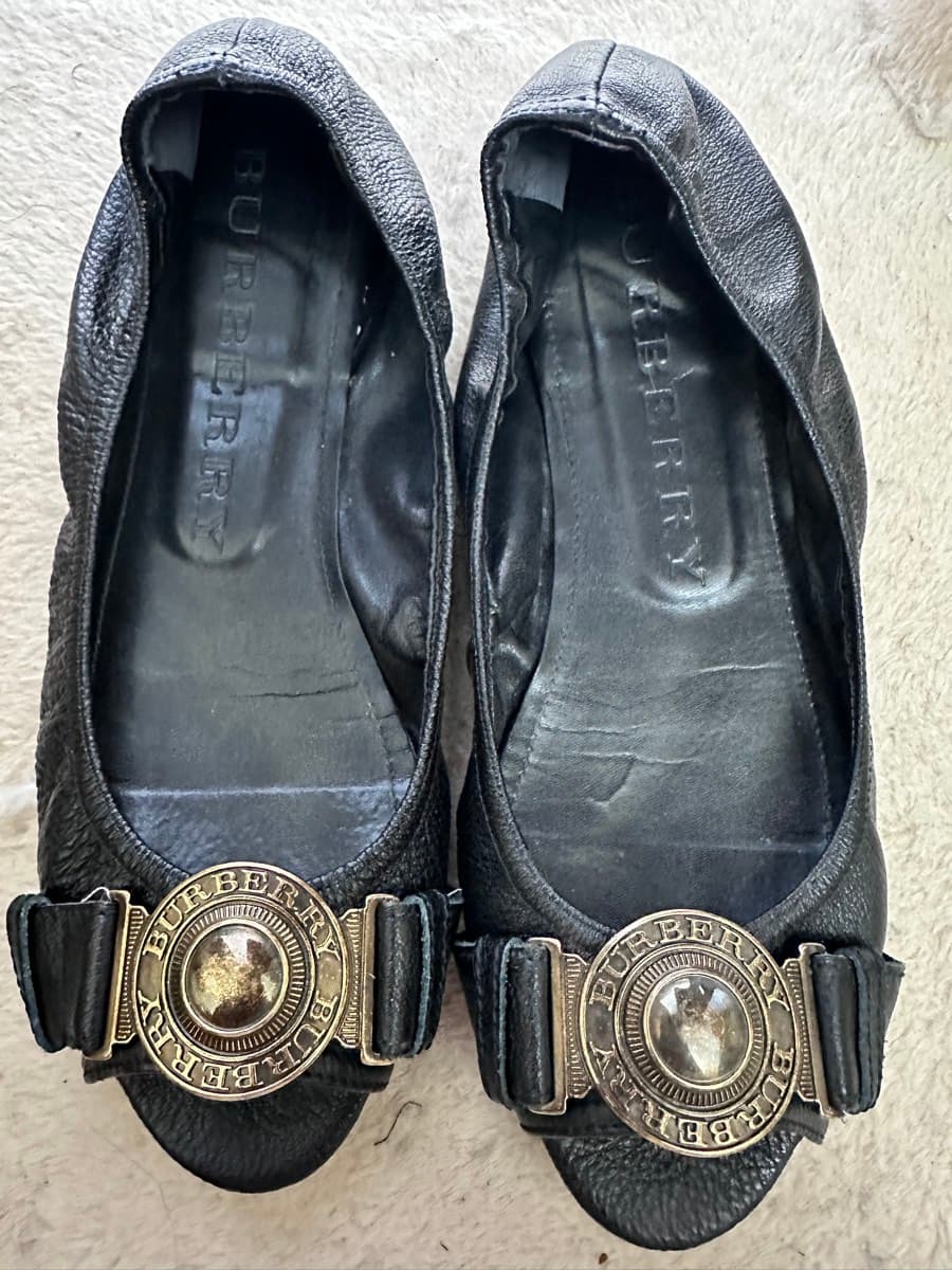 Burberry Black Leather Ballerinas thumbnail 6