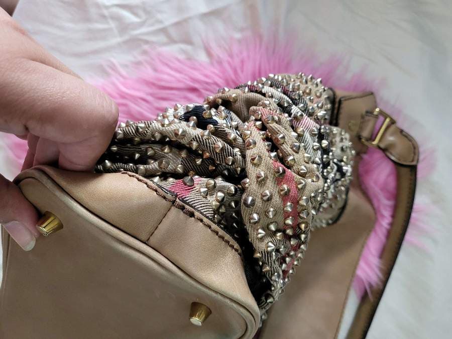 Burberry London Studded Checkered Bag thumbnail 4