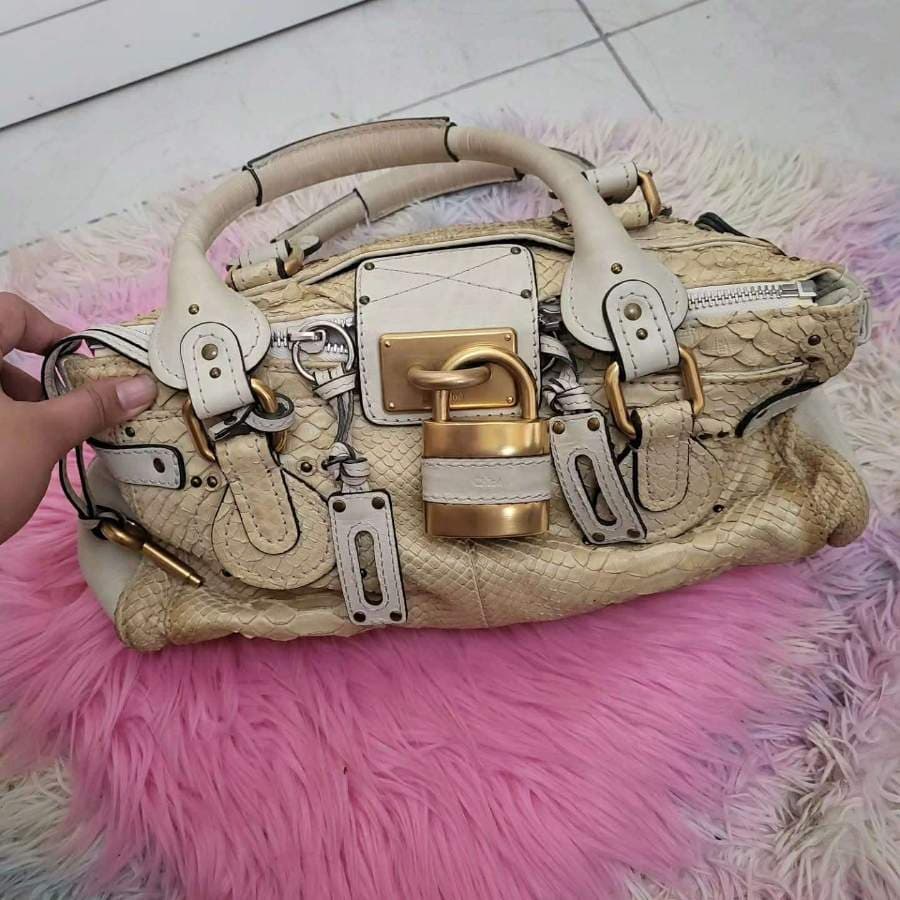 Chloé Paddington Snakeskin Handbag