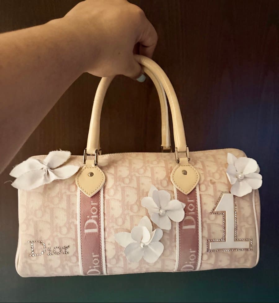 Dior Monogram Canvas Girly Boston Bag