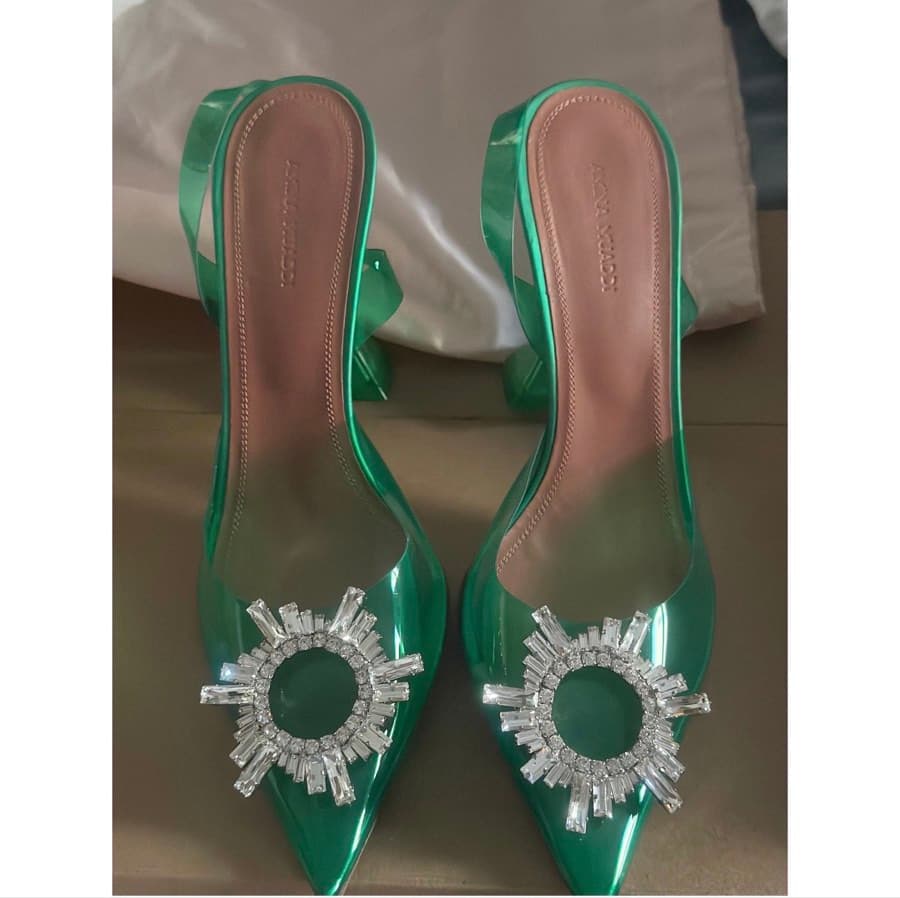 Amina Muaddi Begum Glass Pumps Size 40