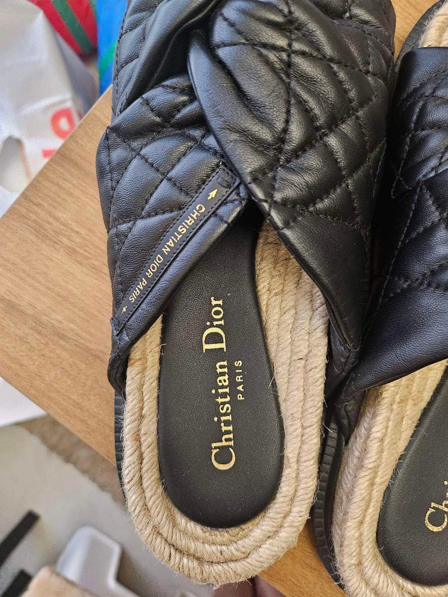 Christian Dior Quilted Espadrille Slides Size 39 thumbnail 2