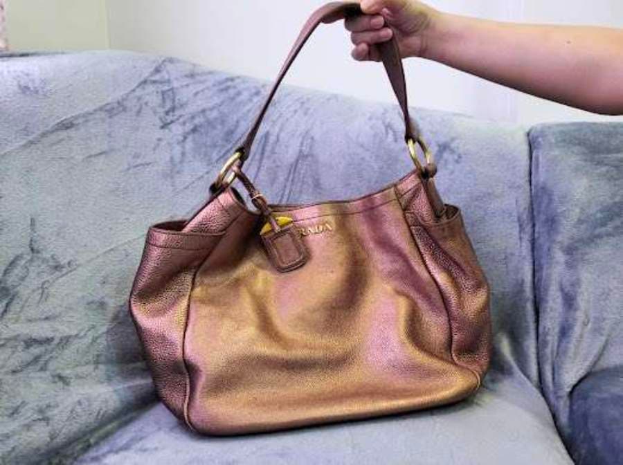 Prada Metallic Leather Hobo Bag thumbnail 2
