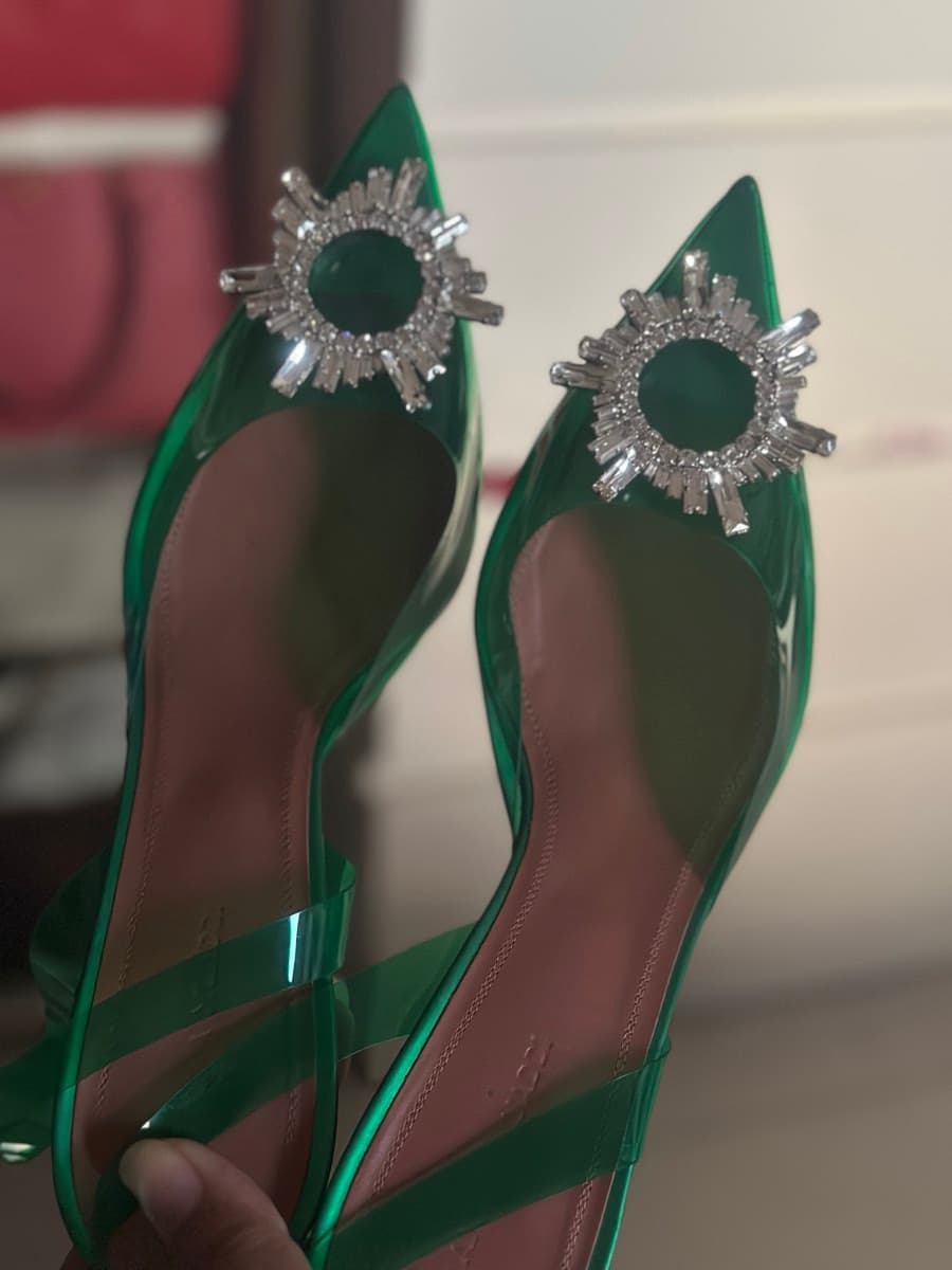 Amina Muaddi Begum Glass Pumps Size 40 thumbnail 3