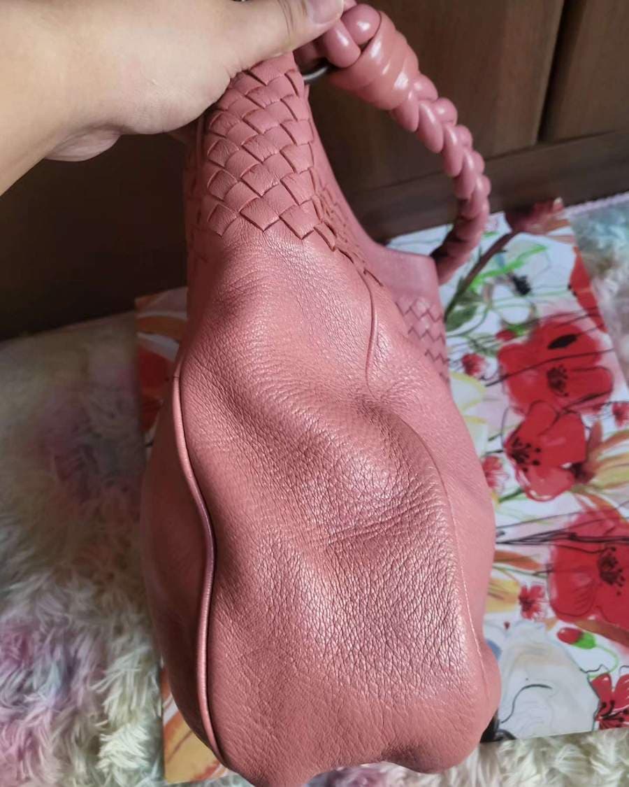Bottega Veneta Pink Woven Leather Hobo Bag thumbnail 4