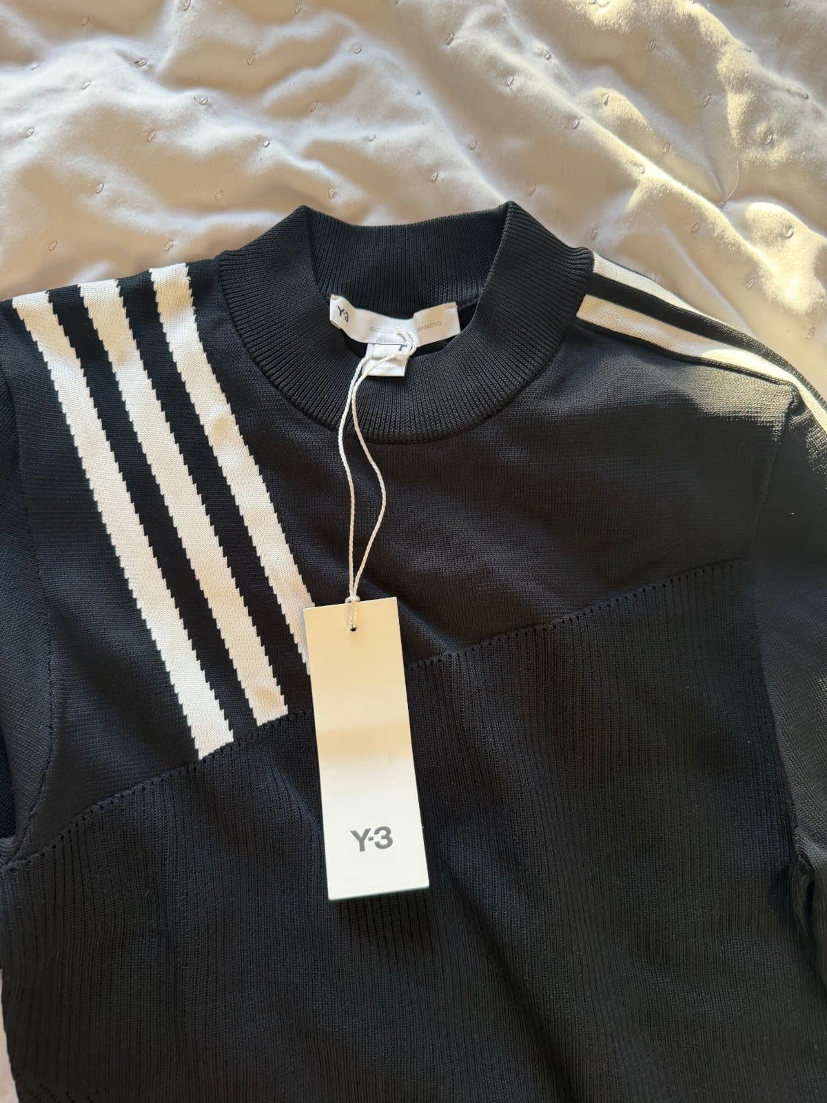 Adidas Y-3 Yohji Yamamoto Black Asymmetric Cut-Out Knit Top – New With Tags thumbnail 2