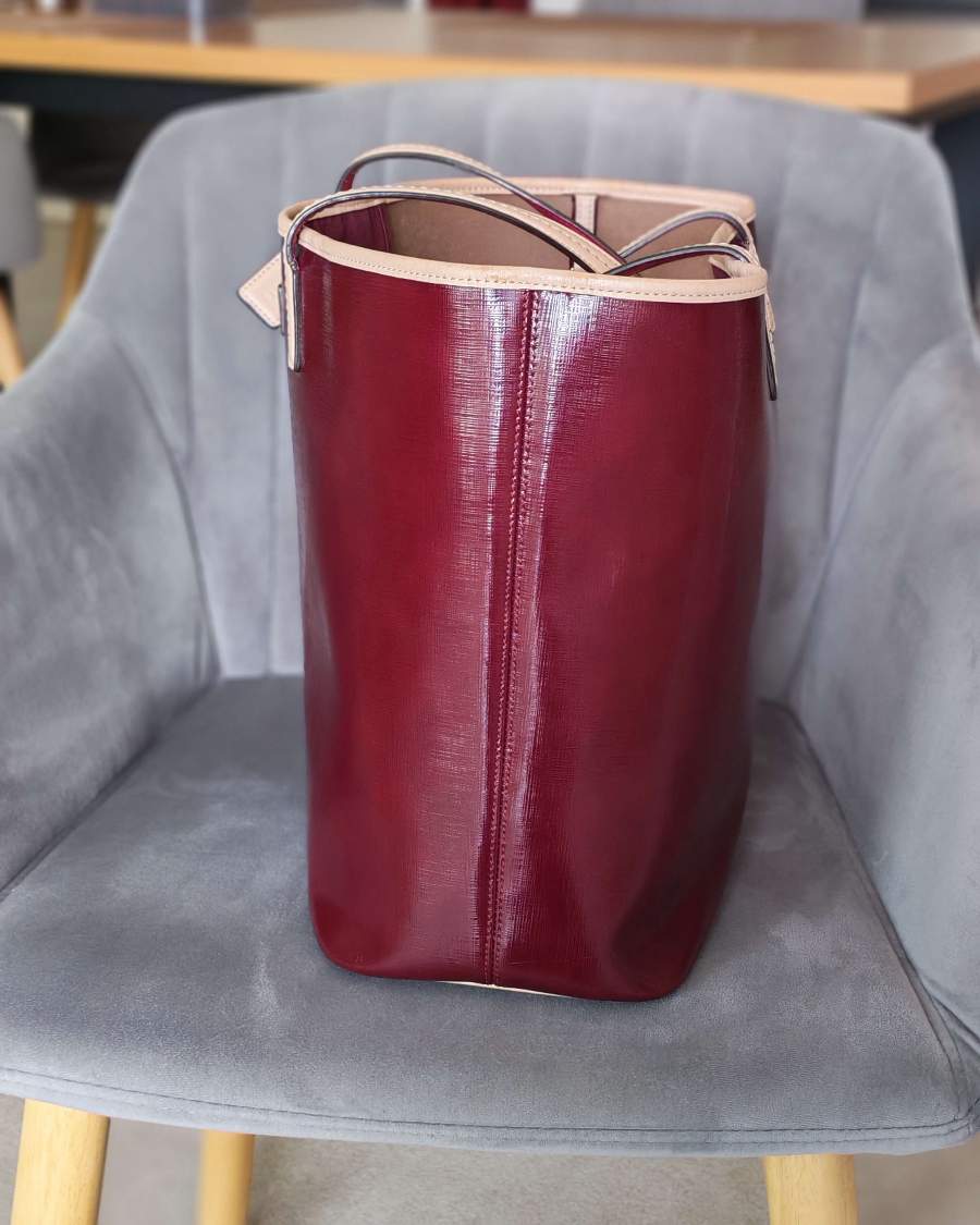 Coach Burgundy Leather Tote thumbnail 4