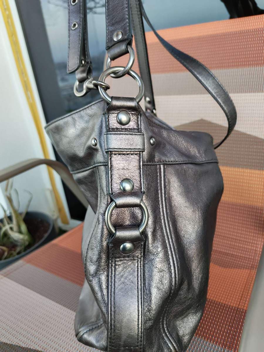 Coach Zoe Hobo Metallic Leather Shoulder-Crossbody Bag thumbnail 4