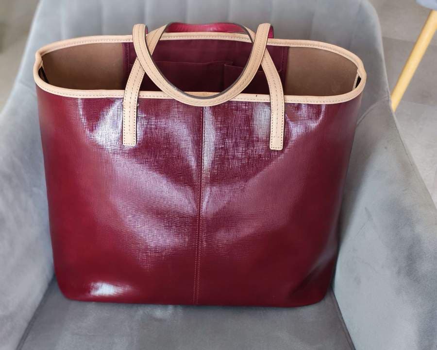 Coach Burgundy Leather Tote thumbnail 2