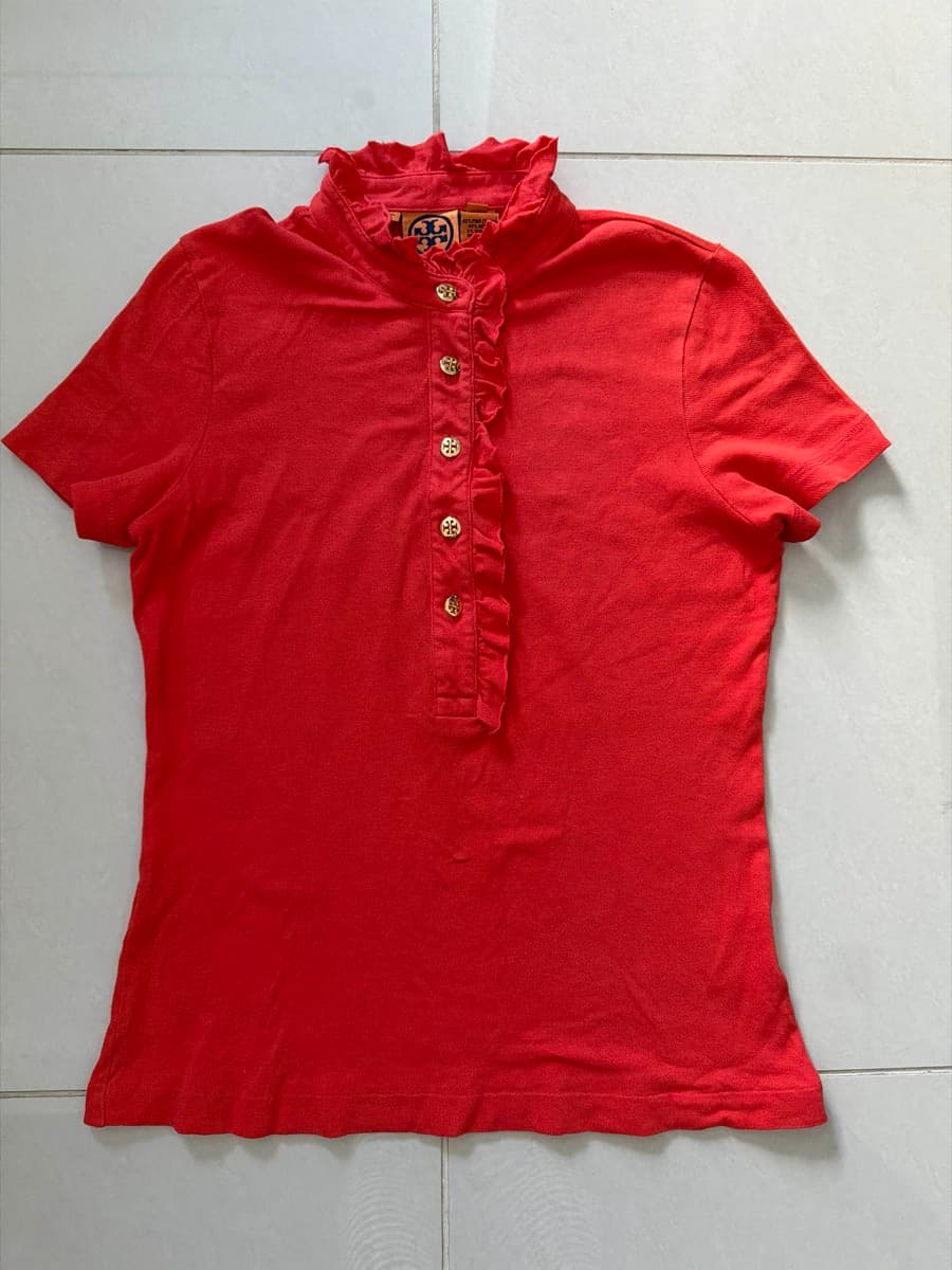 Tory Burch Ruffled Polo Top