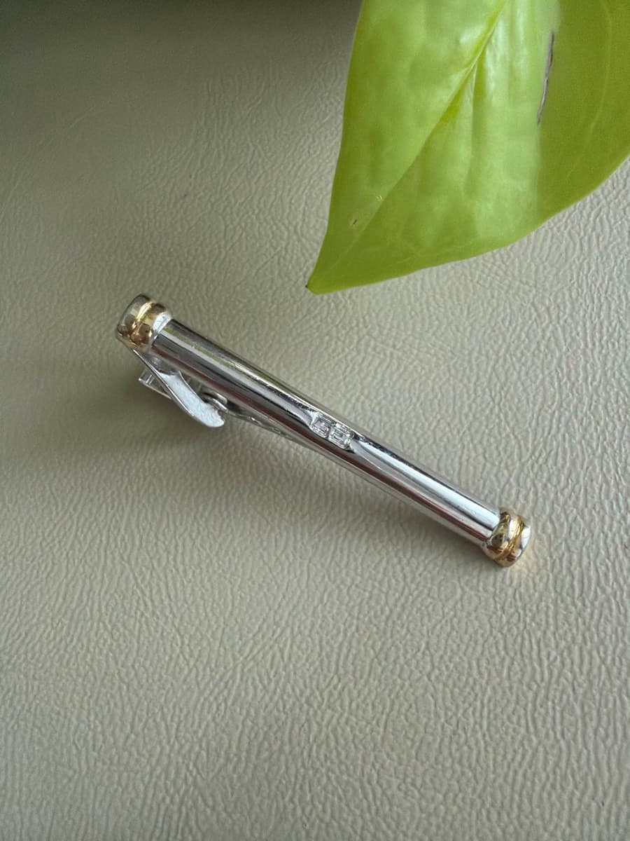 Silver and Gold Tie Clip thumbnail 3