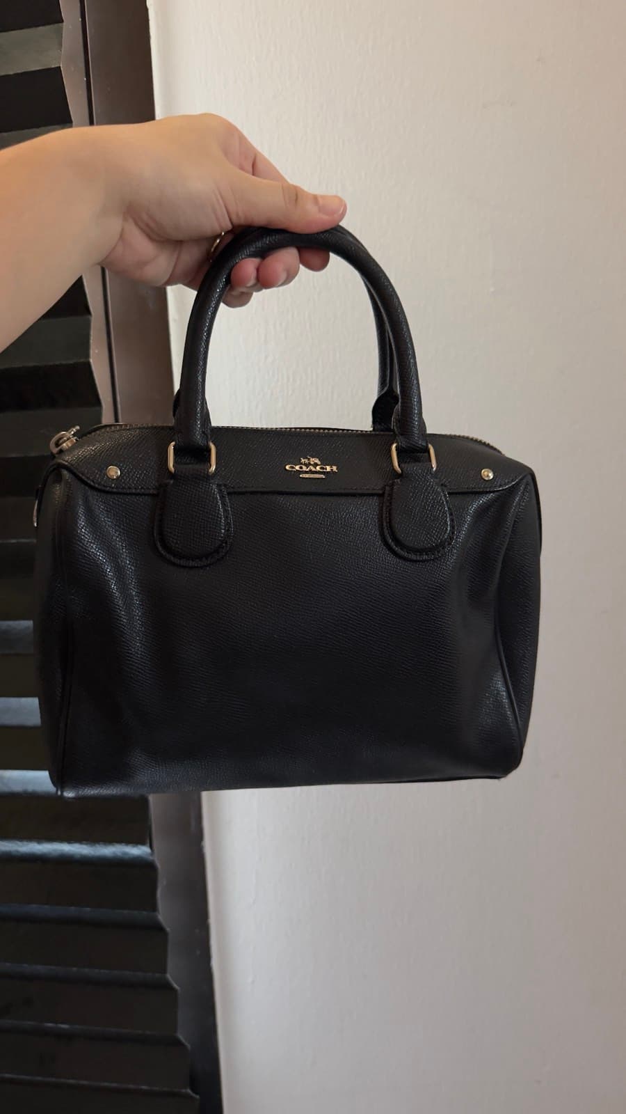 Coach Black Leather Satchel thumbnail 2