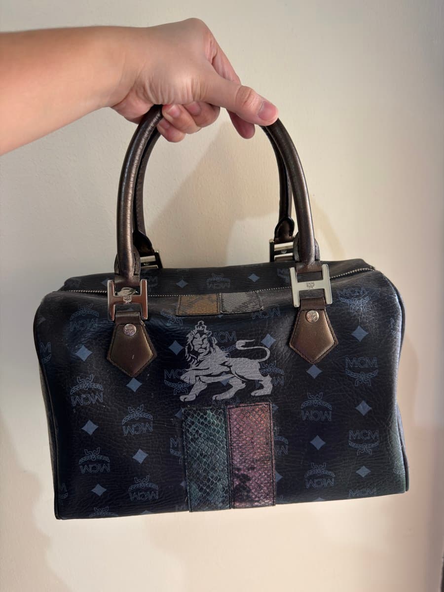 MCM Visetos Lion Boston Bag - image 1