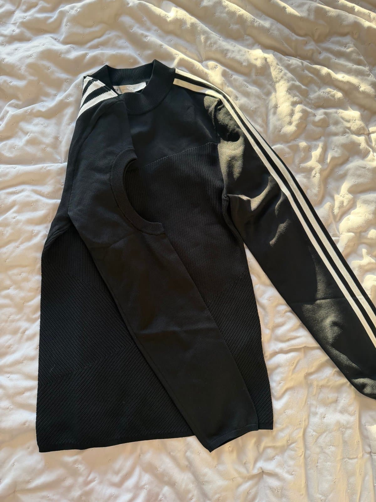 Adidas Y-3 Yohji Yamamoto Black Asymmetric Cut-Out Knit Top – New With Tags thumbnail 3