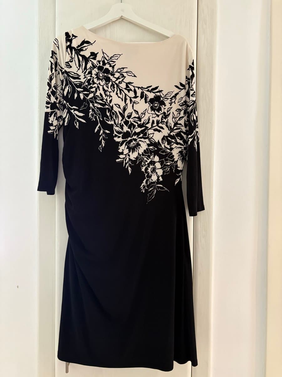 Lauren by Ralph Lauren Floral Print Draped Dress