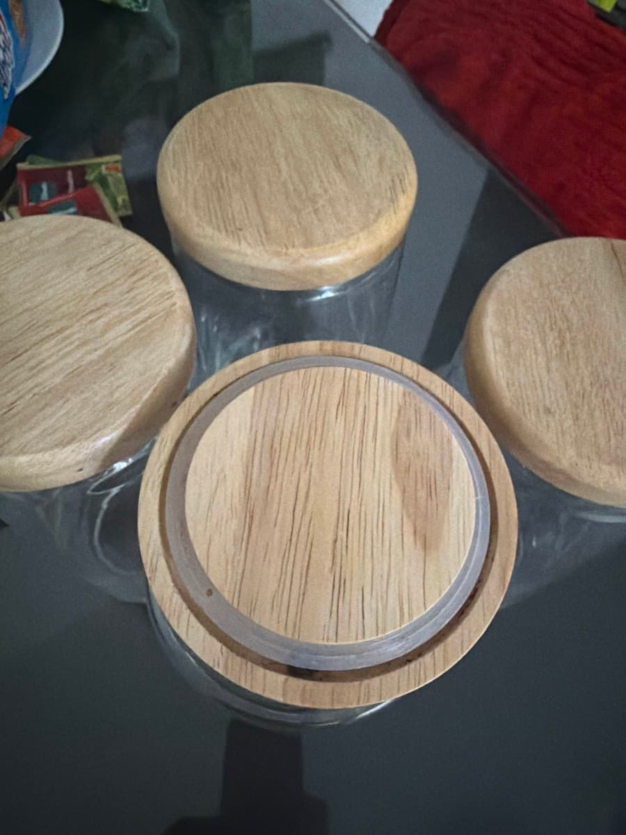 Glass Jars with Wood Lids thumbnail 3