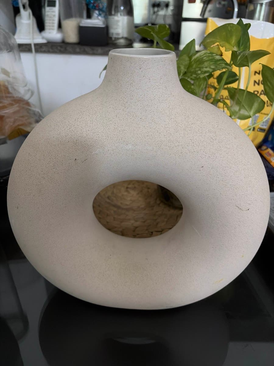 White Ceramic Abstract Vase thumbnail 3