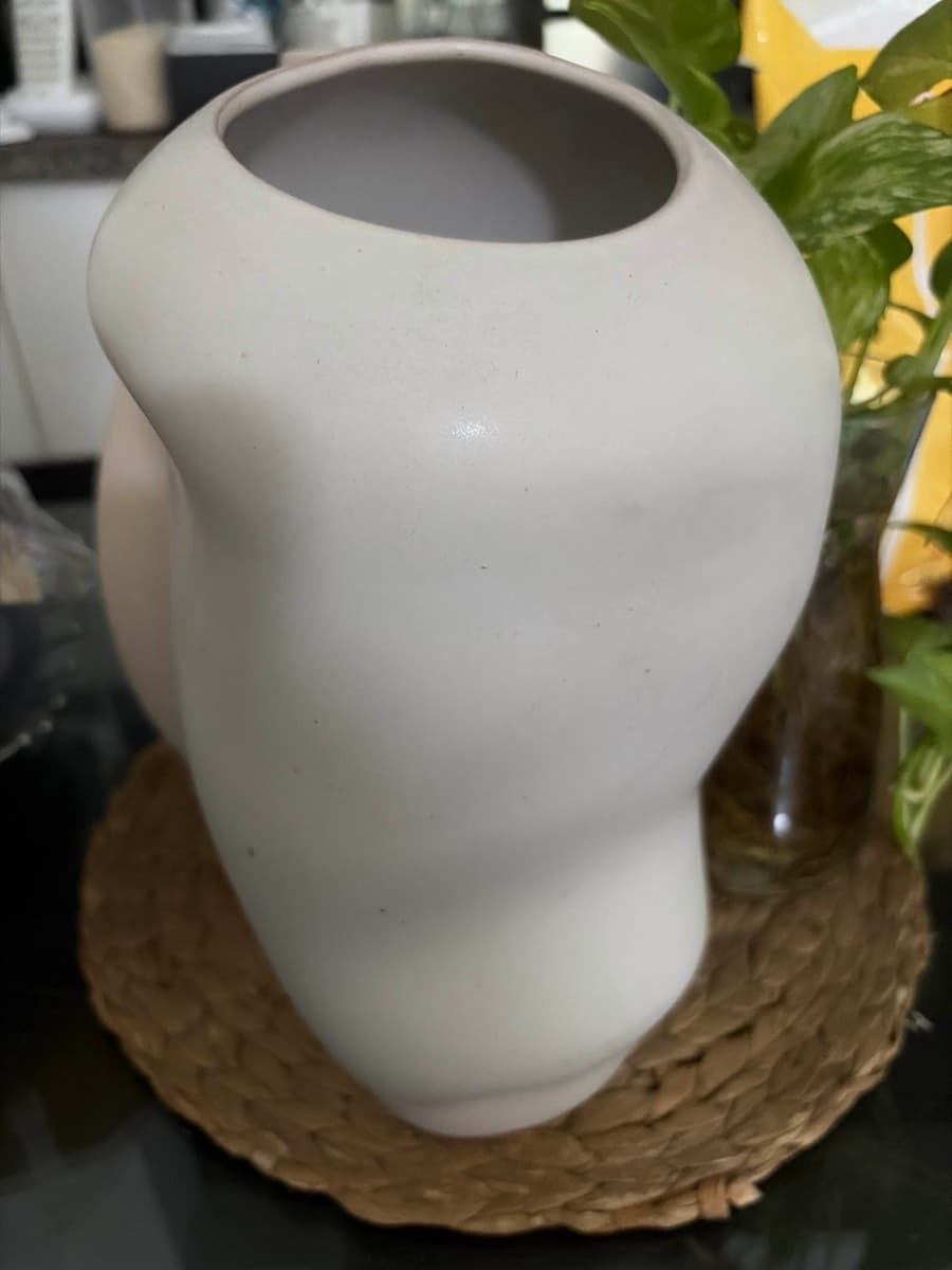 White Ceramic Abstract Vase
