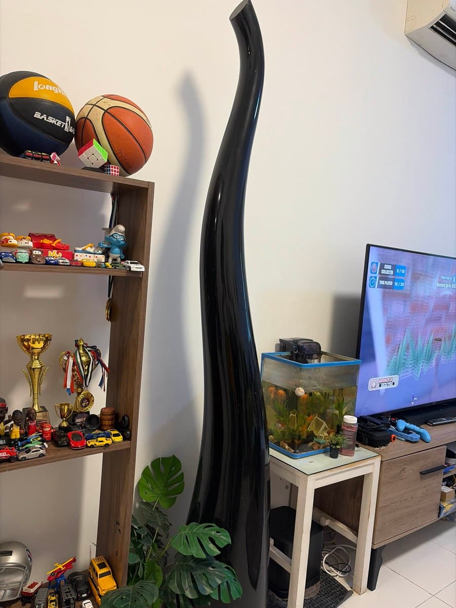 Tall Black Abstract Sculpture thumbnail 2