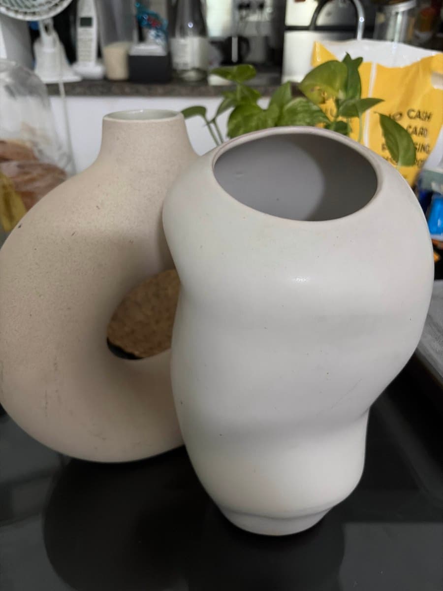 White Ceramic Abstract Vase thumbnail 5