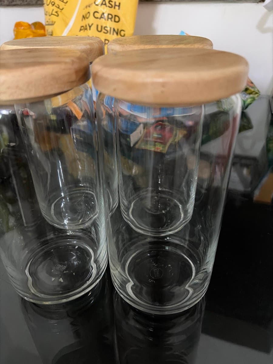 Glass Jars with Wood Lids