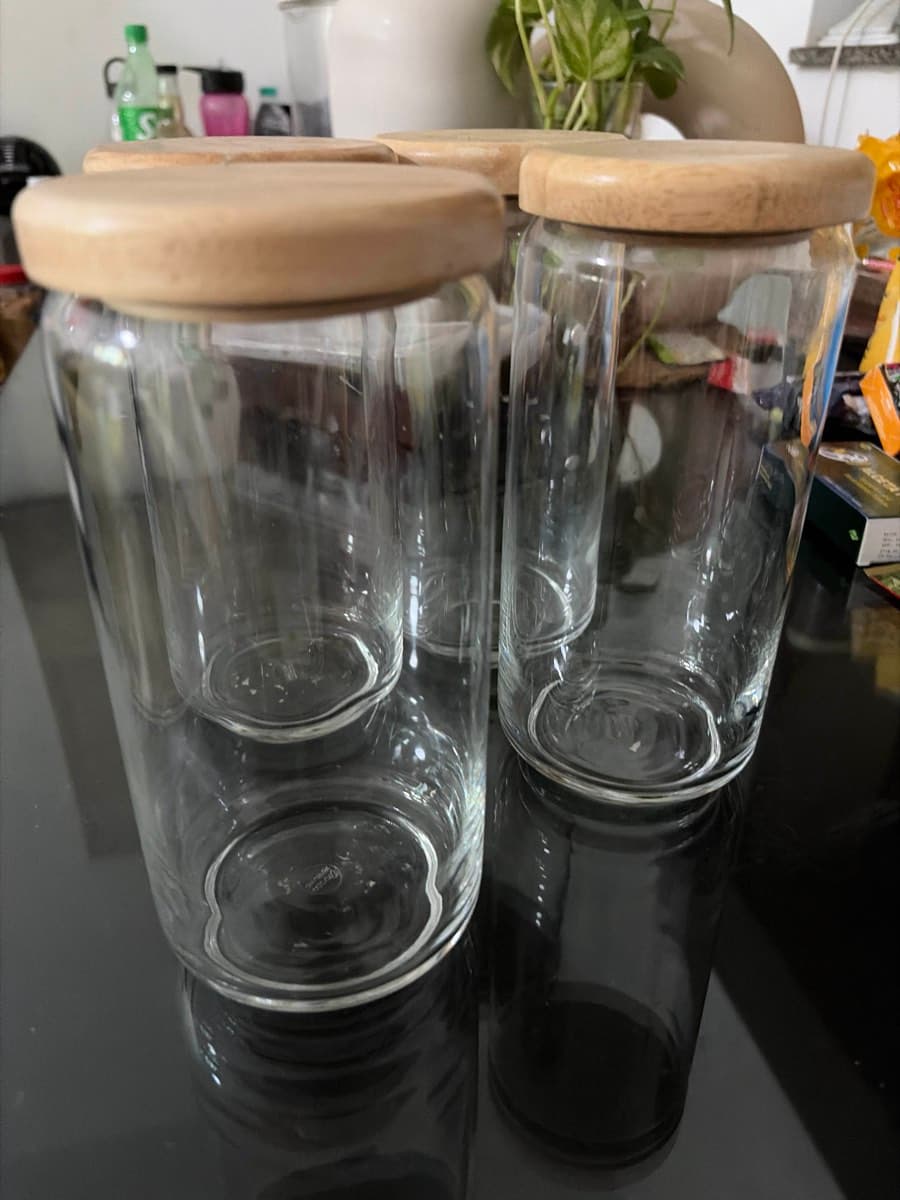 Glass Jars with Wood Lids thumbnail 2