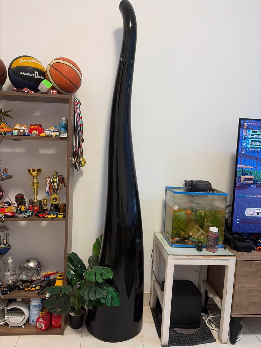 Tall Black Abstract Sculpture