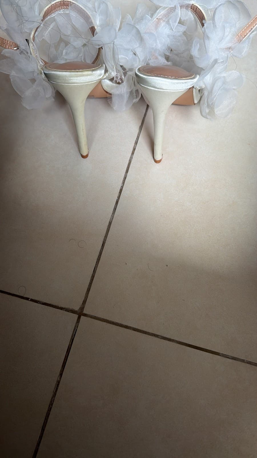 White Ruffle Block Heels thumbnail 6