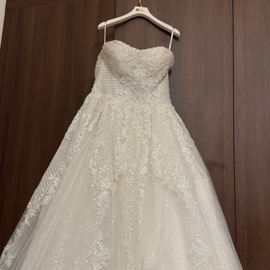 Embroidered Strapless Wedding Gown thumbnail 2