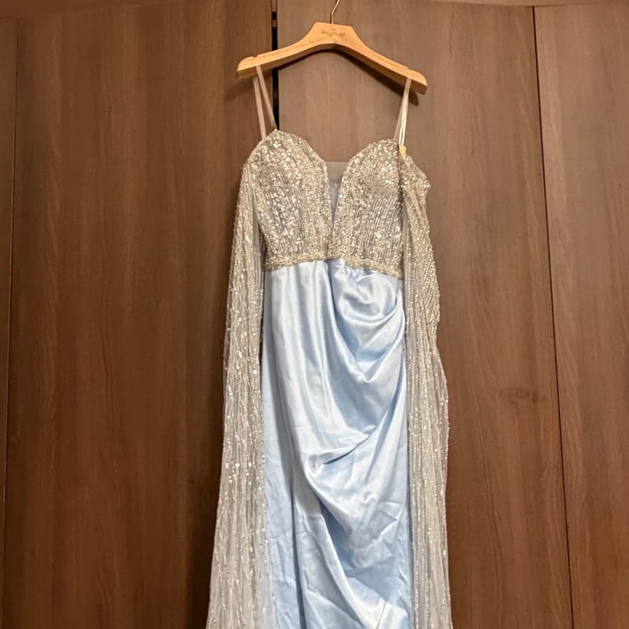 Embellished Light Blue Gown thumbnail 2