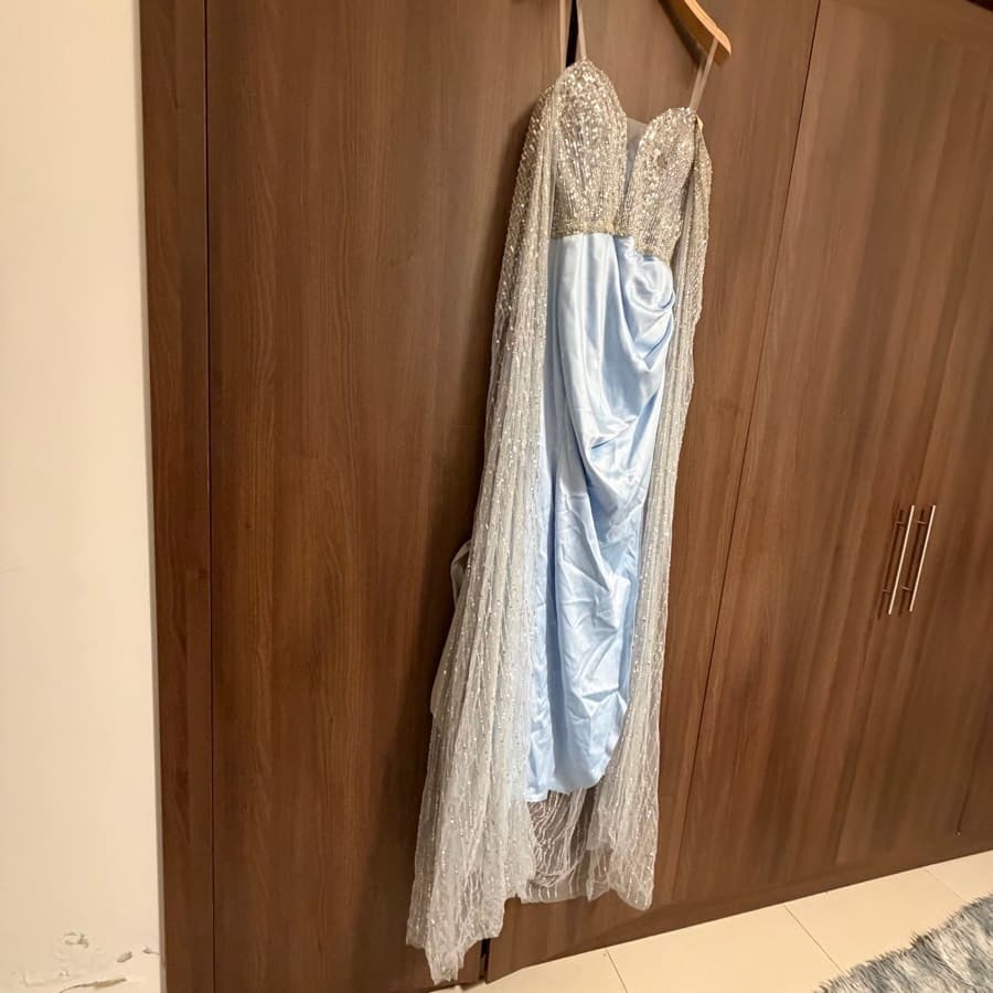 Embellished Light Blue Gown thumbnail 3