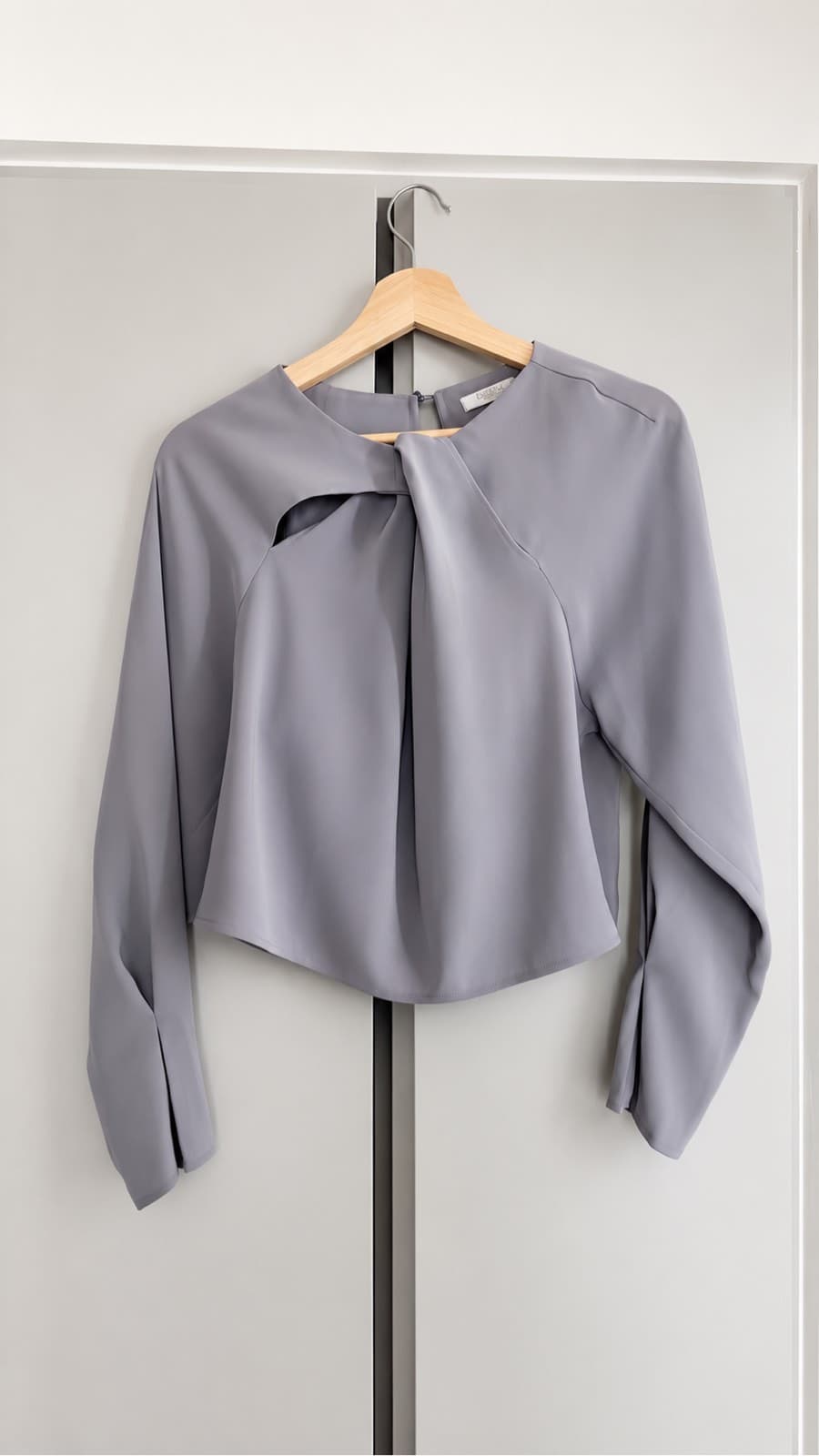 Dalida Grey Draped Blouse