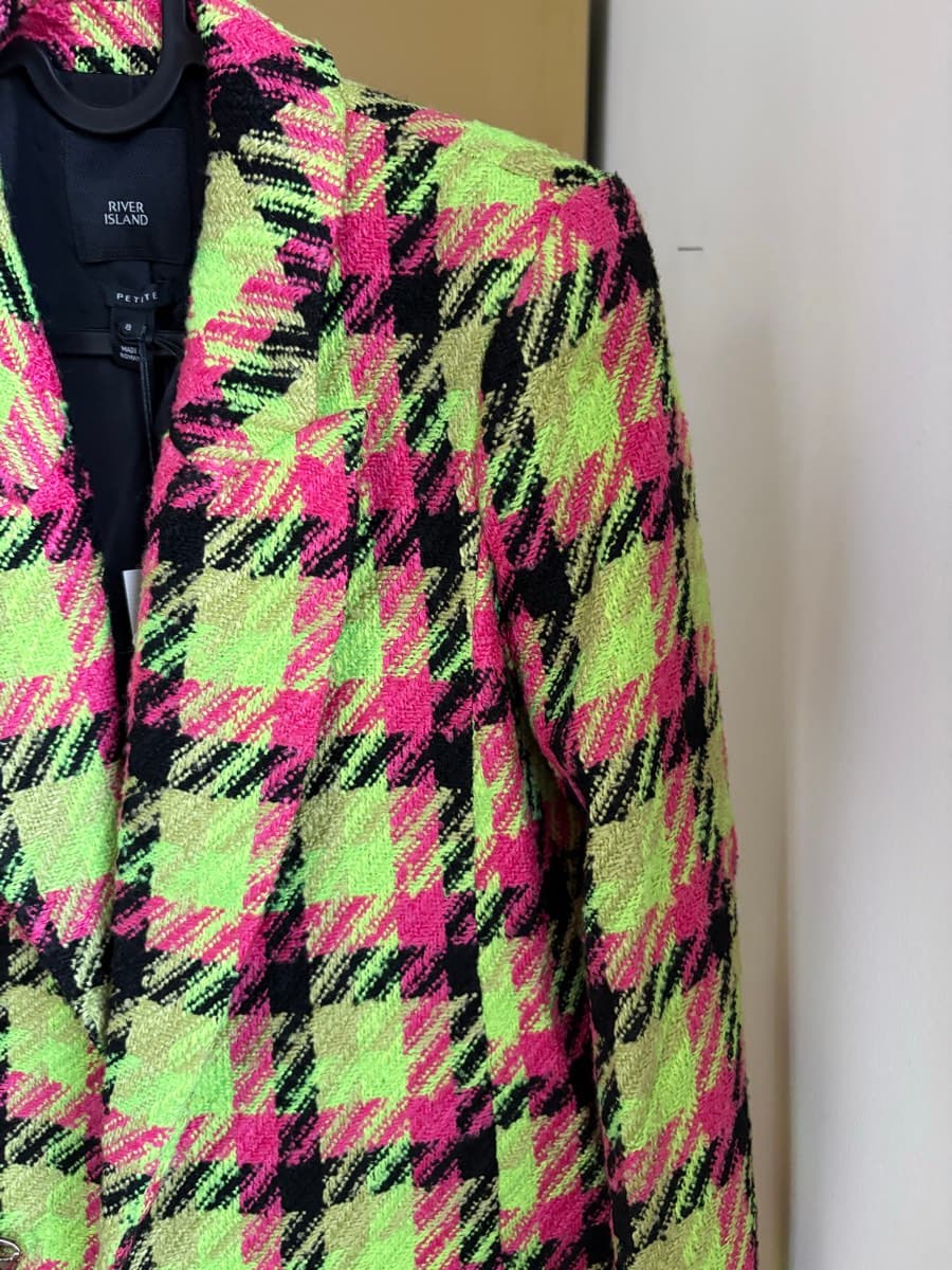 River Island Neon Check Blazer thumbnail 4