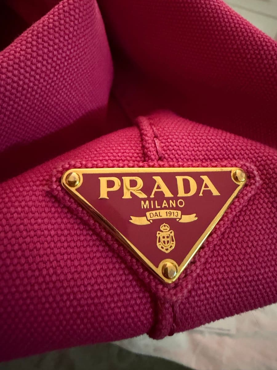 Prada Canapa BN2642 Tote Bag Canvas Fuchsia Pink with Sling thumbnail 3