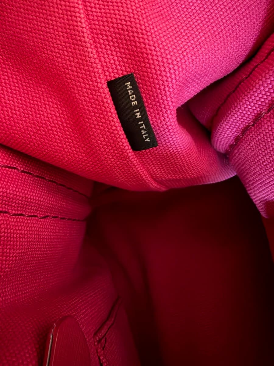 Prada Canapa BN2642 Tote Bag Canvas Fuchsia Pink with Sling thumbnail 5