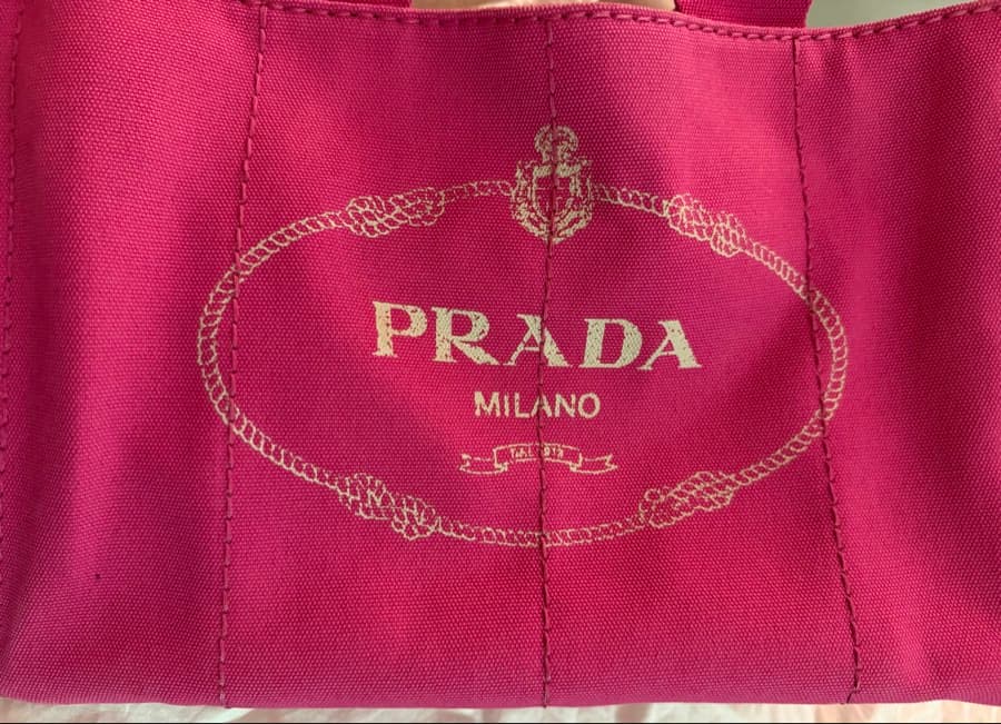 Prada Canapa BN2642 Tote Bag Canvas Fuchsia Pink with Sling thumbnail 2