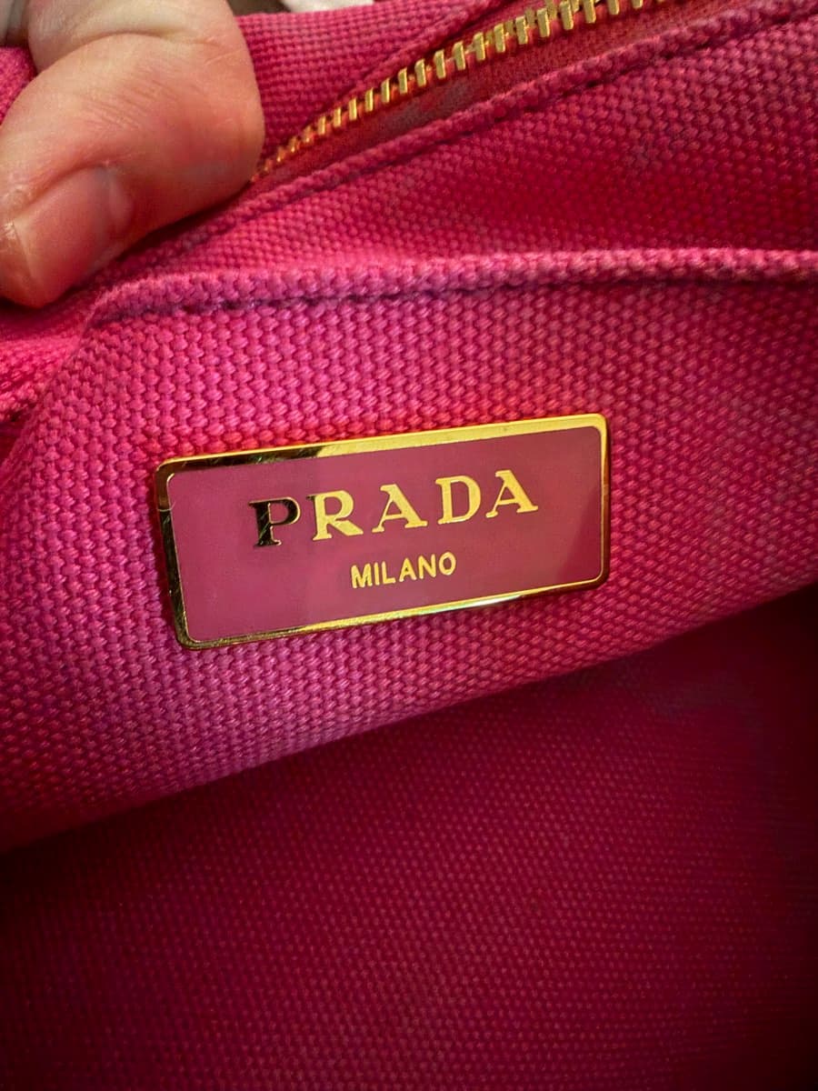 Prada Canapa BN2642 Tote Bag Canvas Fuchsia Pink with Sling thumbnail 4